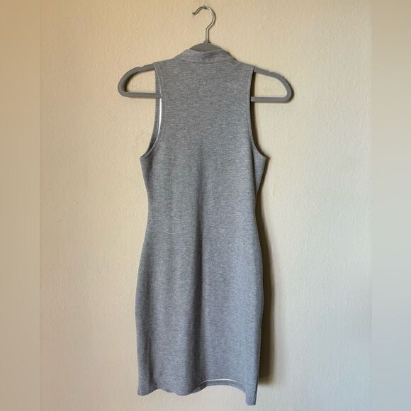 NWT Derek Lam 10 Crosby Mini Grey Dress Bodycon Mock Neck Size S - Picture 5 of 9